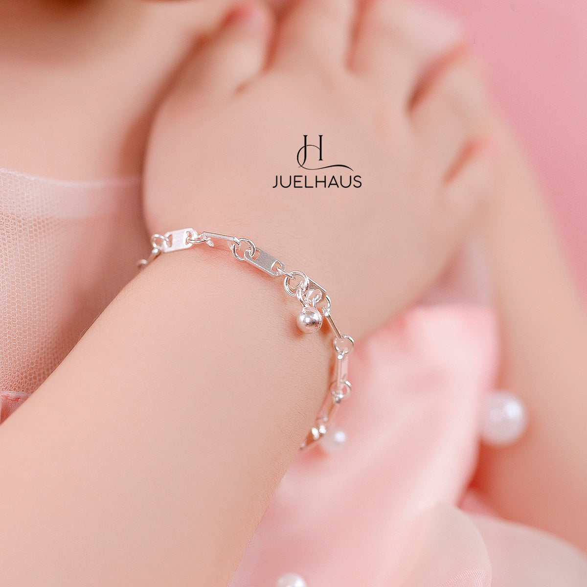 JUELHAUS Silver Bracelets for Children to Wear on Foot and Wrist in All Styles with Funny and Lovely Ringing Bells