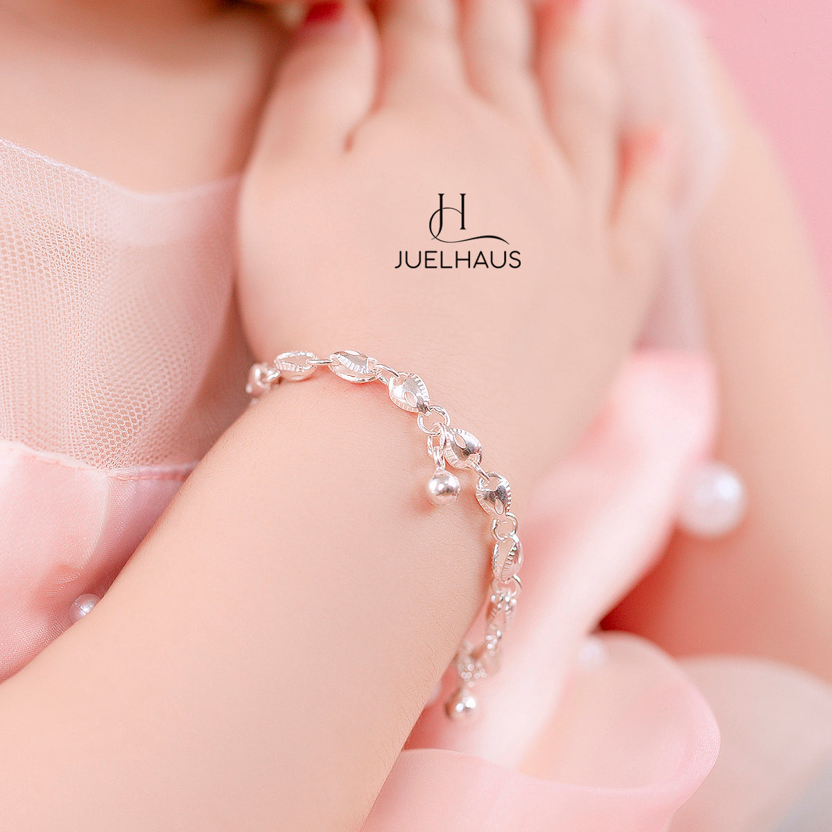 JUELHAUS Silver Bracelets for Children to Wear on Foot and Wrist in All Styles with Funny and Lovely Ringing Bells