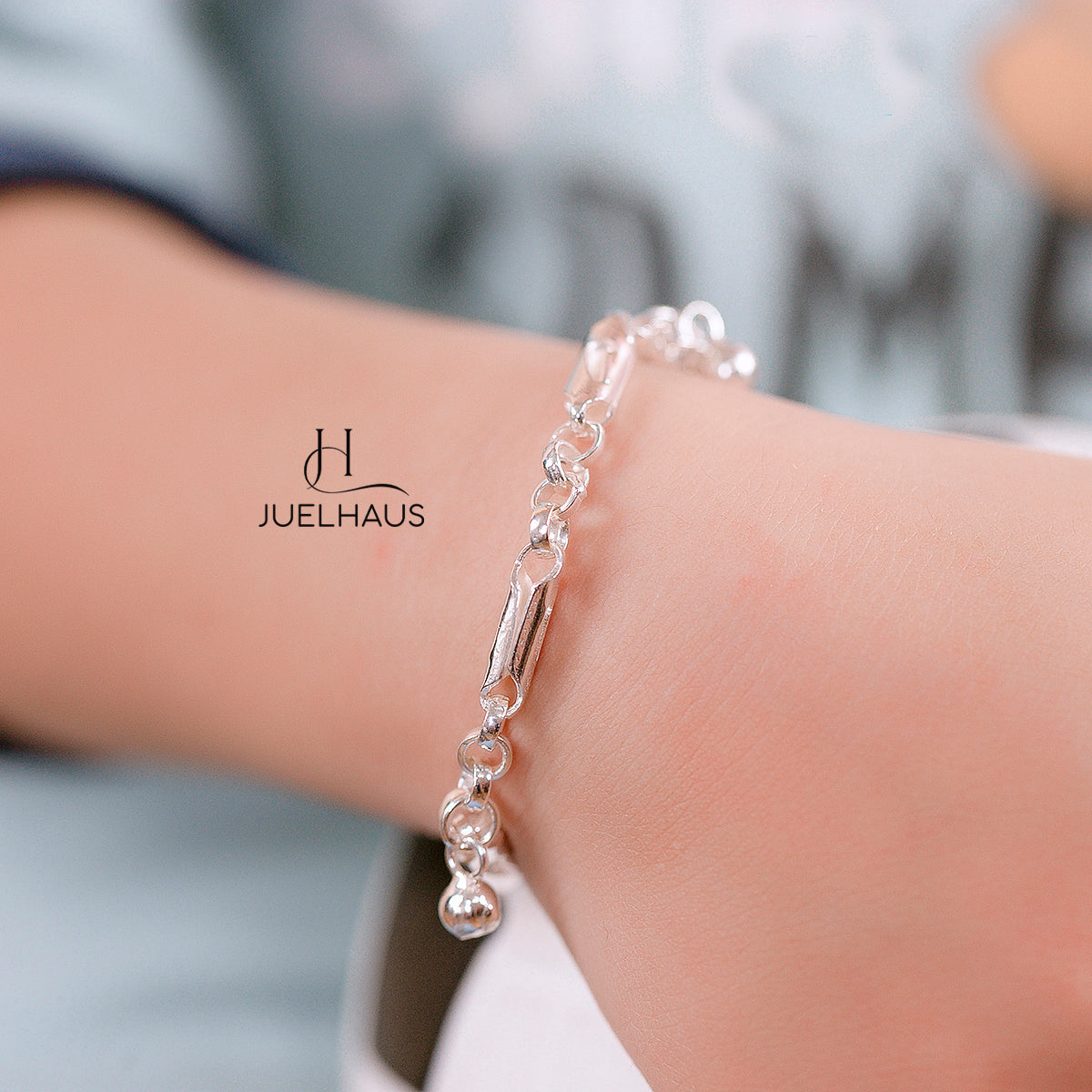 JUELHAUS Silver Bracelets for Children to Wear on Foot and Wrist in All Styles with Funny and Lovely Ringing Bells