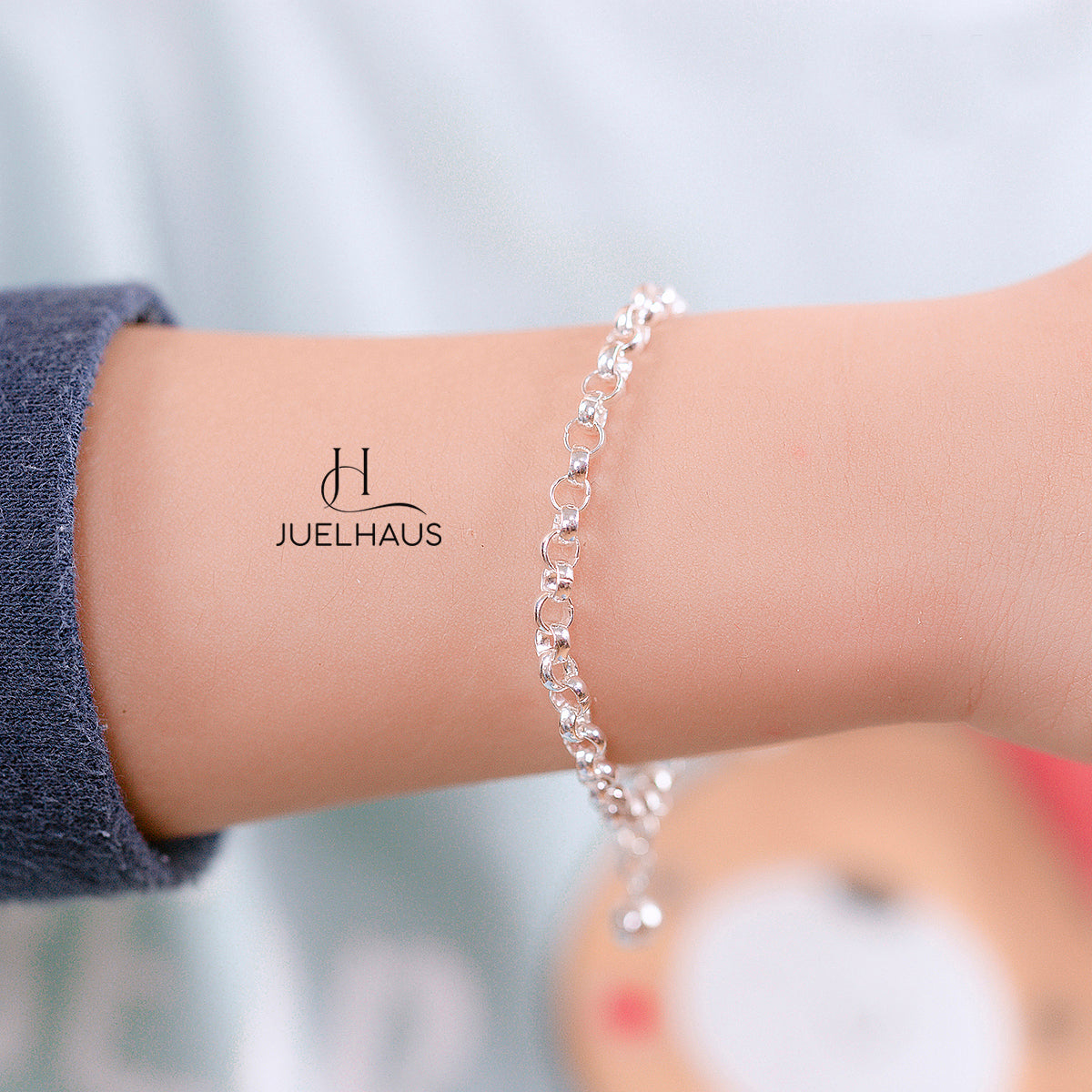 JUELHAUS Silver Bracelets for Children to Wear on Foot and Wrist in All Styles with Funny and Lovely Ringing Bells