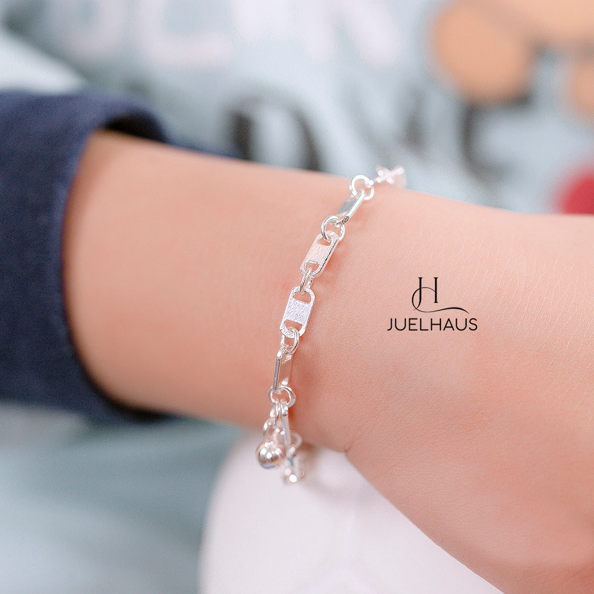 JUELHAUS Silver Bracelets for Children to Wear on Foot and Wrist in All Styles with Funny and Lovely Ringing Bells