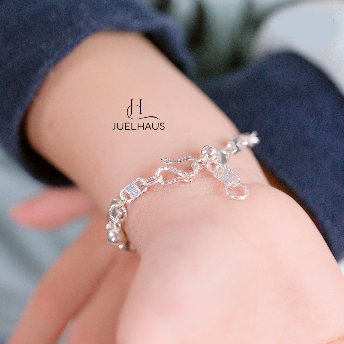 JUELHAUS Silver Bracelets for Children to Wear on Foot and Wrist in All Styles with Funny and Lovely Ringing Bells