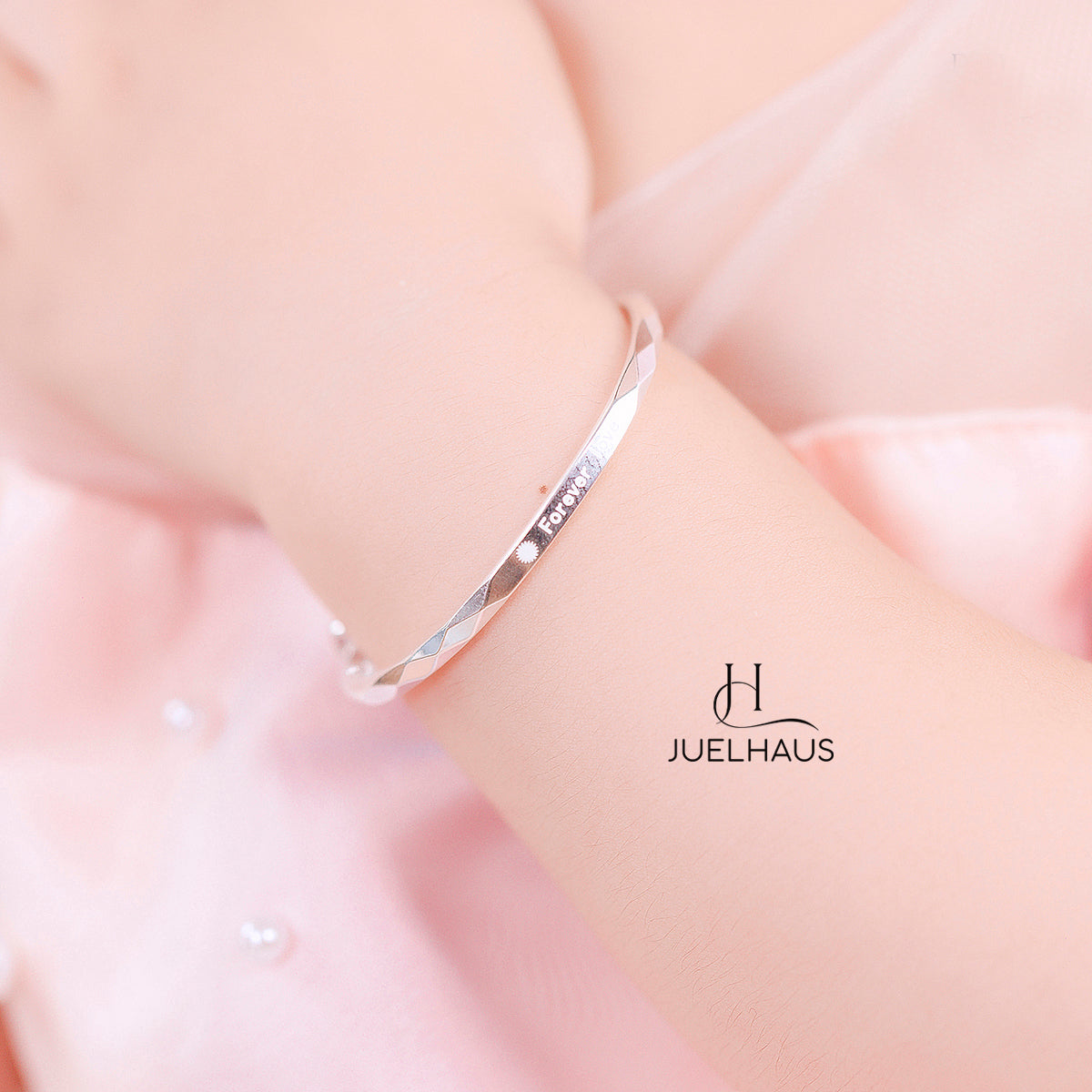 JUELHAUS Forever Love Adjustable S990 Pure Silver Bracelet For Girls
