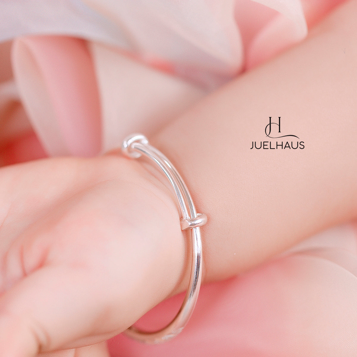 JUELHAUS S990 Pure Silver Bracelet For Children, Smooth, No Bell, Bright, Many Styles, Durable, Sun and Wind Resistant