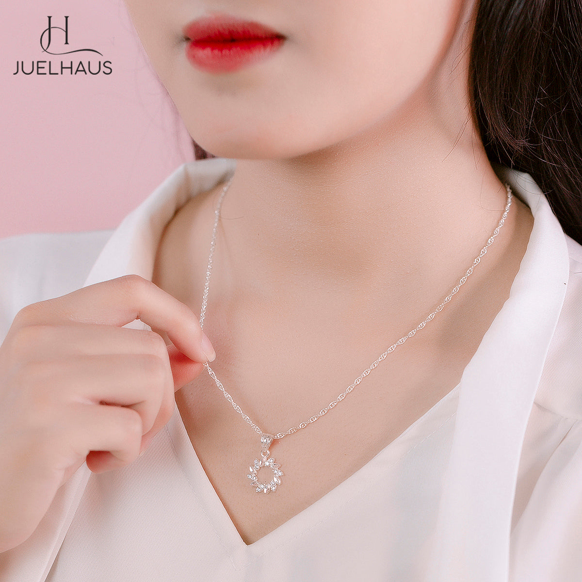 JUELHAUS S990 silver necklace with sun shape shine brightly gift to wife