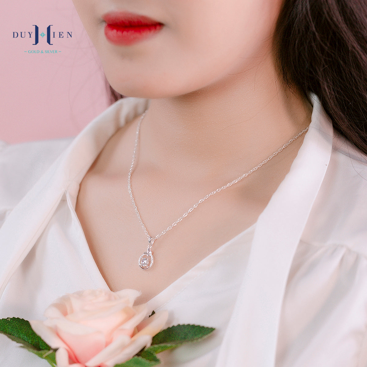 JUELHAUS Silver Necklace Gift for sisters S990 Pure Italian Pendant with Butterfly Wings Perched on Stone with 4 Glistening Cups