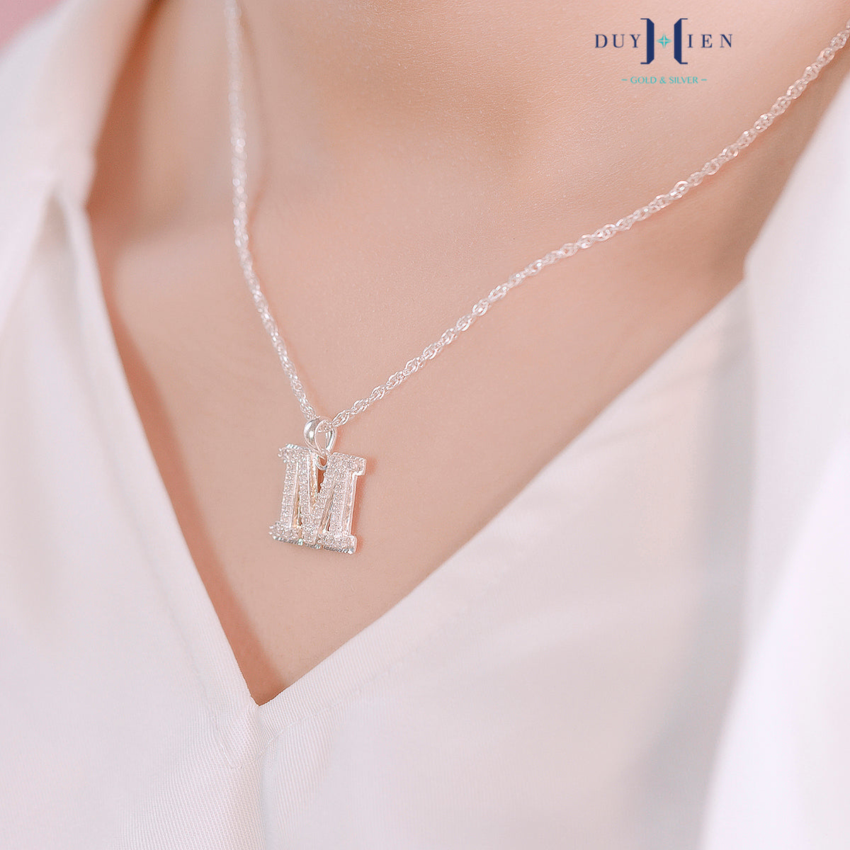 JUELHAUS Silver Pendant Gift for Girl Letter Shaped Hook, Plain, No Stone, Simple and Personalized