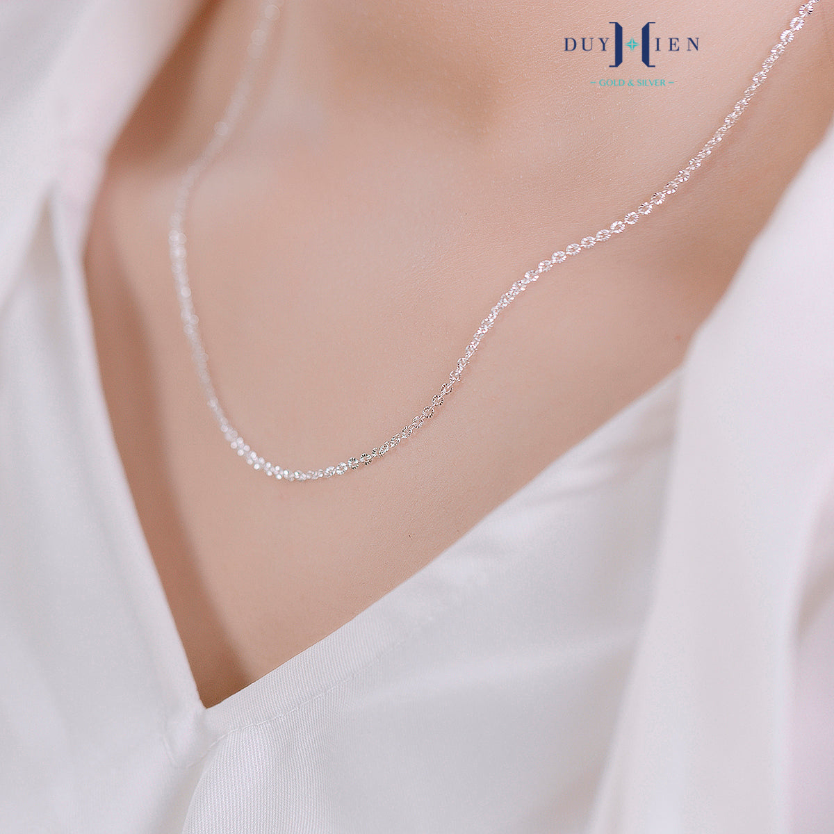 JUELHAUS Silver Necklace Gift for Daughter S925 letter o milling Chain Style in 4 Sizes Super Bright and Durable