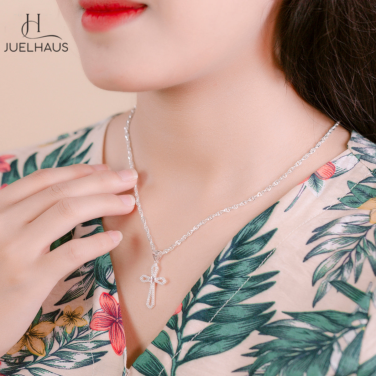 JUELHAUS S990 Pure Silver Cross Pendant New Style Unique Stones Without Jesus Statue