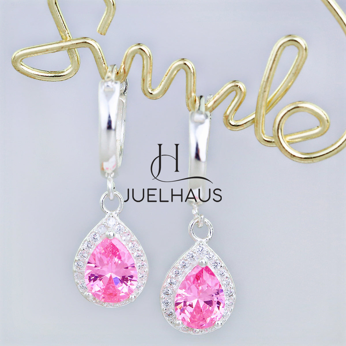 JUELHAUS S925 Silver Earrings for Women, Elegant and Luxurious Teardrop Shape Tung Teng Style