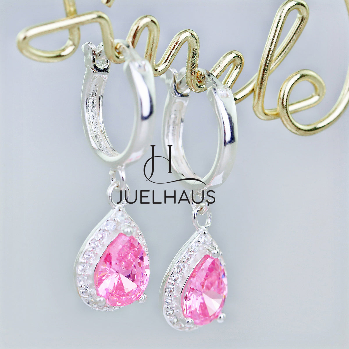 JUELHAUS S925 Silver Earrings for Women, Elegant and Luxurious Teardrop Shape Tung Teng Style