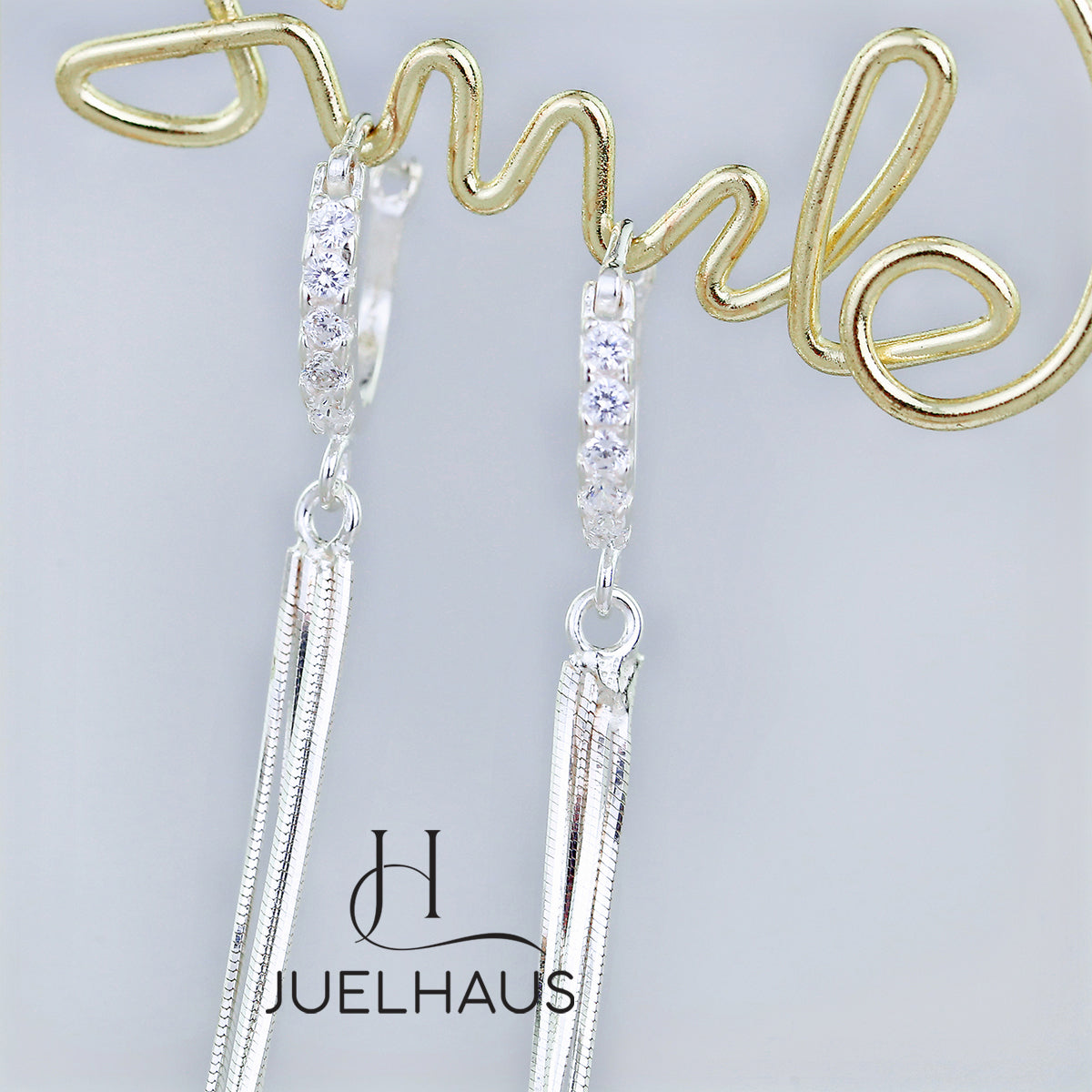 JUELHAUS Women's Silver Tassel Earrings 4 Strands 10cm Long Soft Outstanding