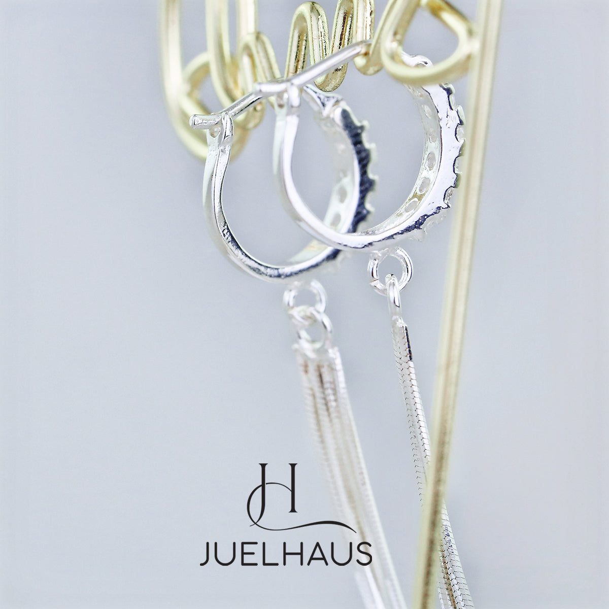 JUELHAUS Women's Silver Tassel Earrings 4 Strands 10cm Long Soft Outstanding