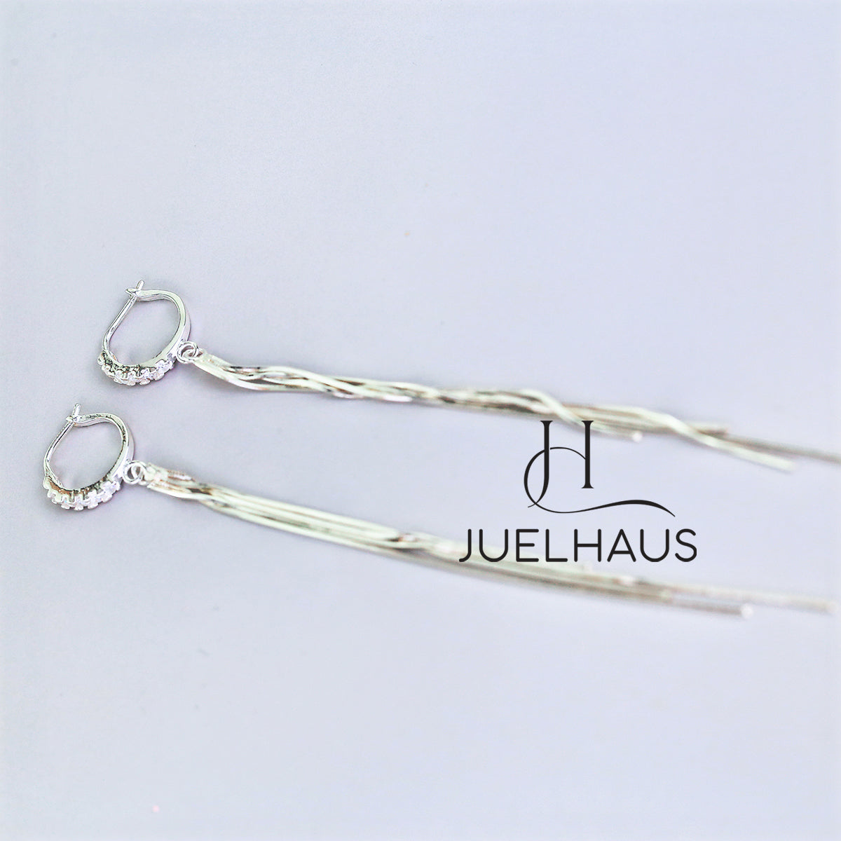 JUELHAUS Women's Silver Tassel Earrings 4 Strands 10cm Long Soft Outstanding