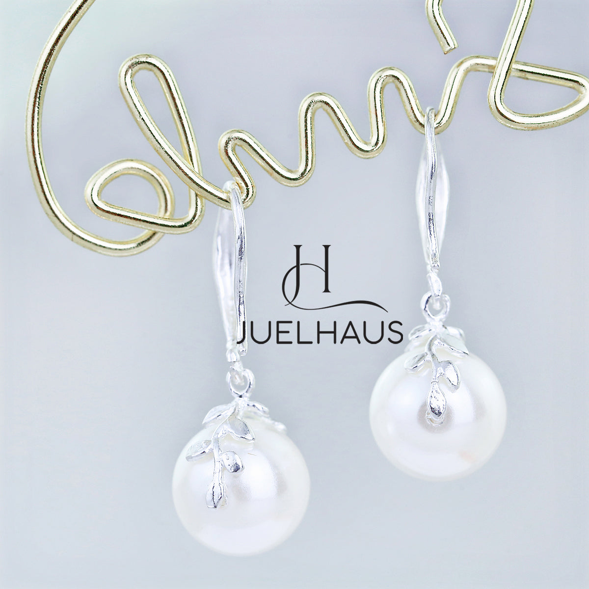 JUELHAUS Silver Earrings Gifted to mother-in-law Long Silver Hook Hanging Luxurious Pearl