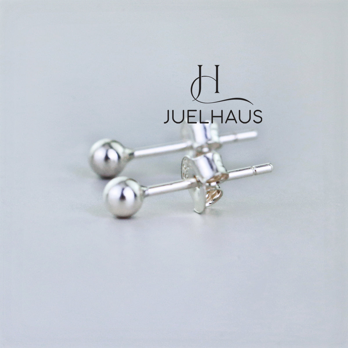 JUELHAUS Silver Earrings Round Smooth Silver Buds, Simple, Unique and Personality