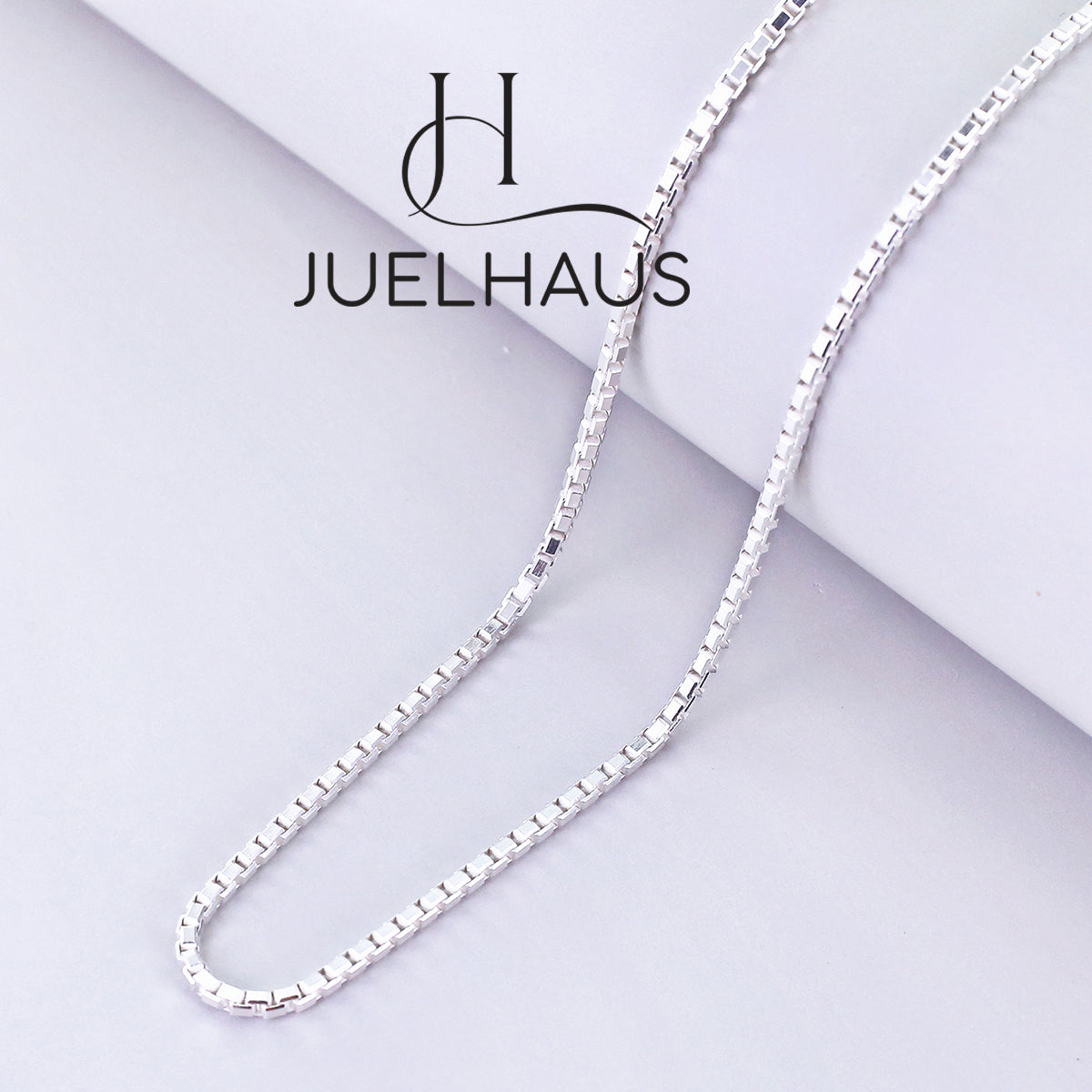 JUELHAUS Silver Necklace for Children S925 Super Soft Square Noodles, Easy to Combine with Face Wear
