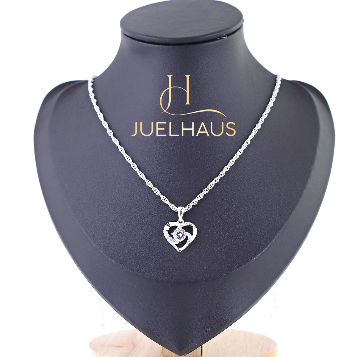 JUELHAUS Stunning Heart Necklace for Women S990 Fine Silver Heart Necklace for Wife Beautiful Love Heart Pendant on 18" Chain