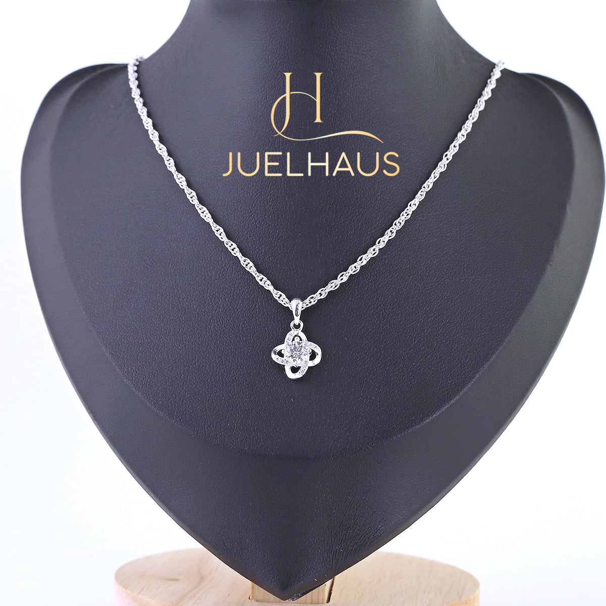 JUELHAUS Silver Necklace Gift for Sisters S990 Pure Love Knot Small and Beautiful Meaningful Eye-catching Modern Youthful Design