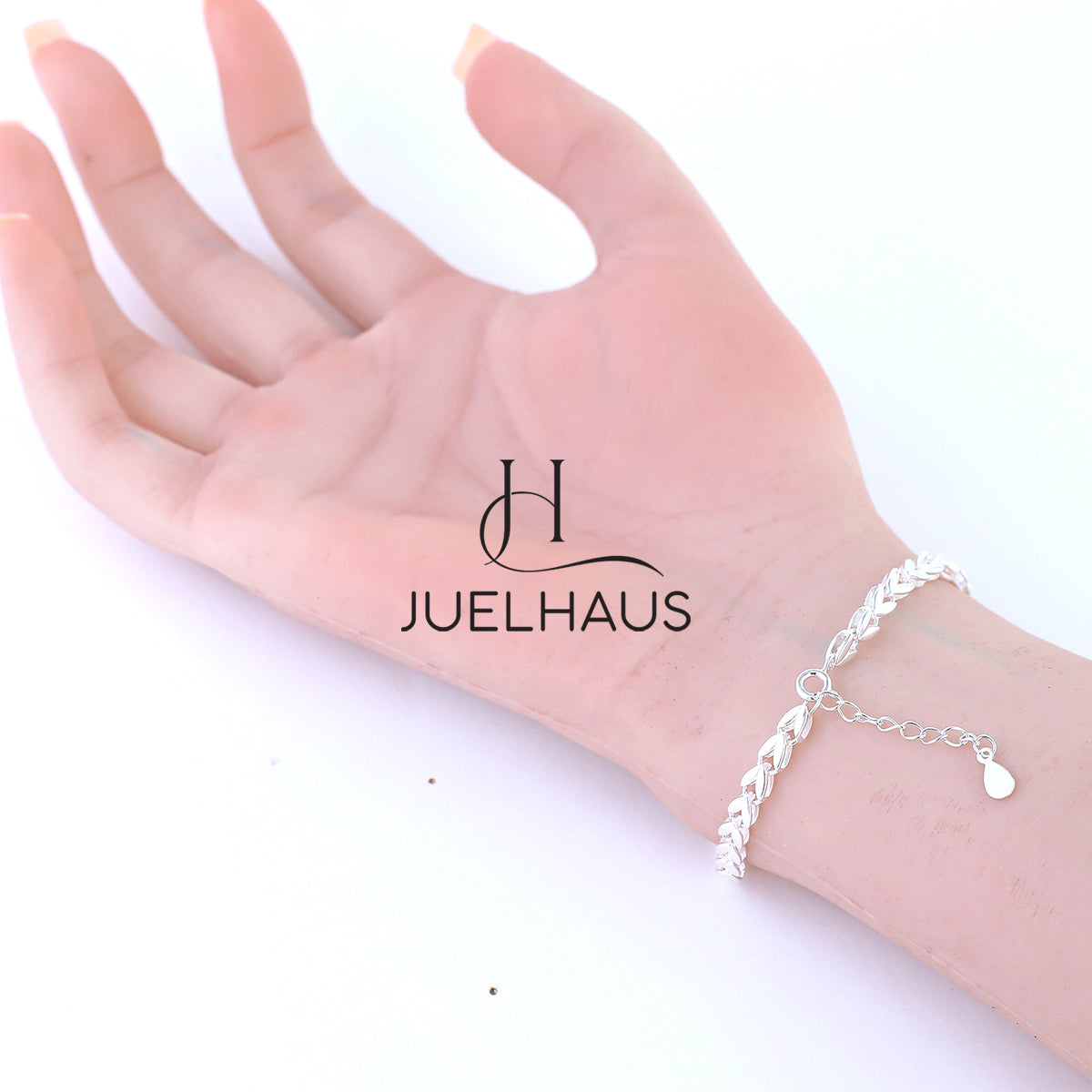 JUELHAUS S990 Pure Silver Bracelet for Women with 5mm Shining Stone Band