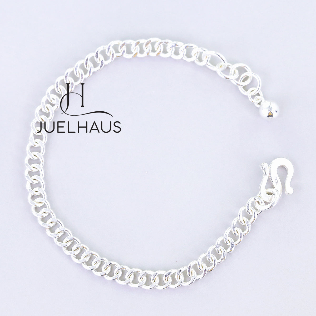 JUELHAUS Silver Baby Bracelets, Plain Single Chain Style with Bell, Simple, Durable, Beautiful, and Sturdy