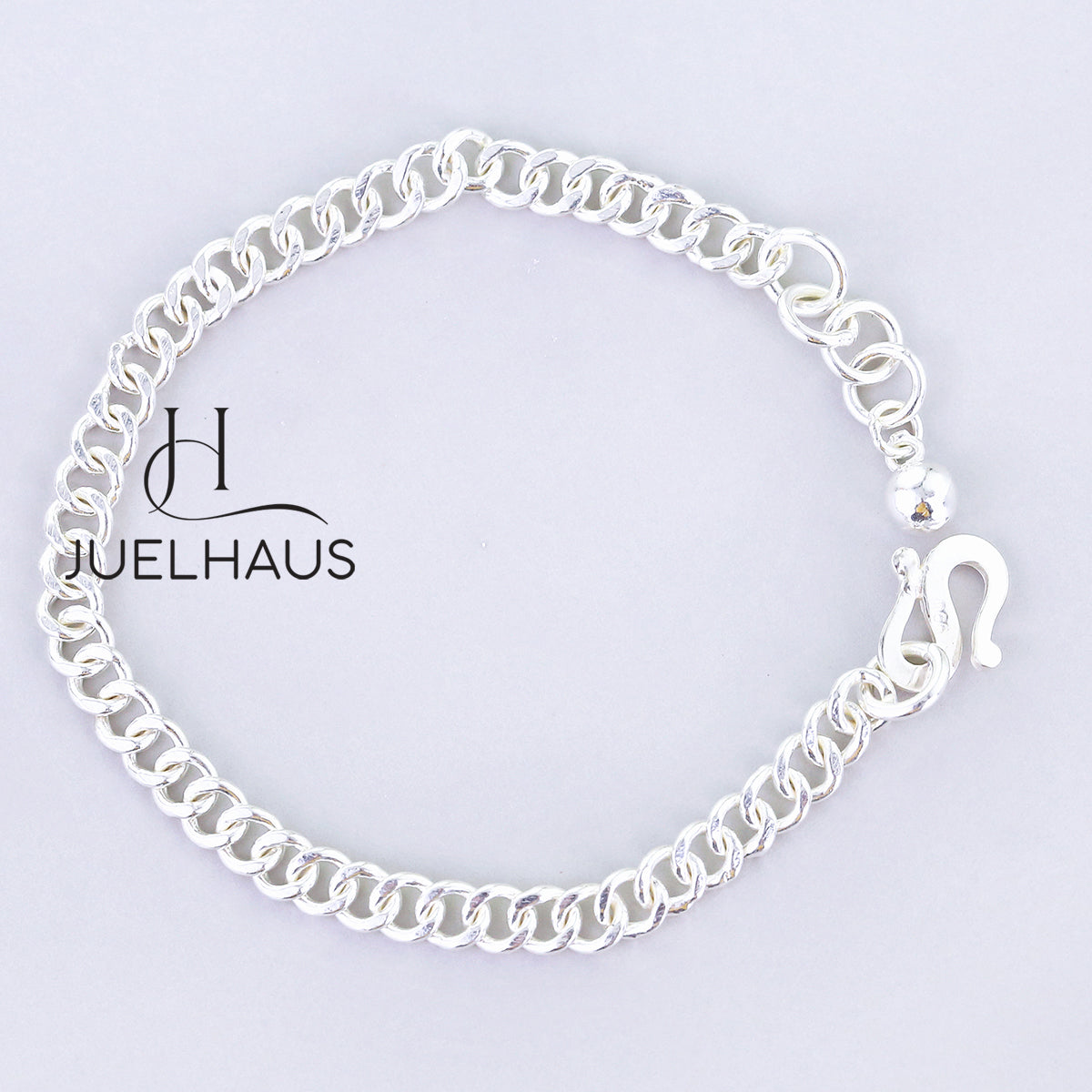JUELHAUS Silver Baby Bracelets, Plain Single Chain Style with Bell, Simple, Durable, Beautiful, and Sturdy