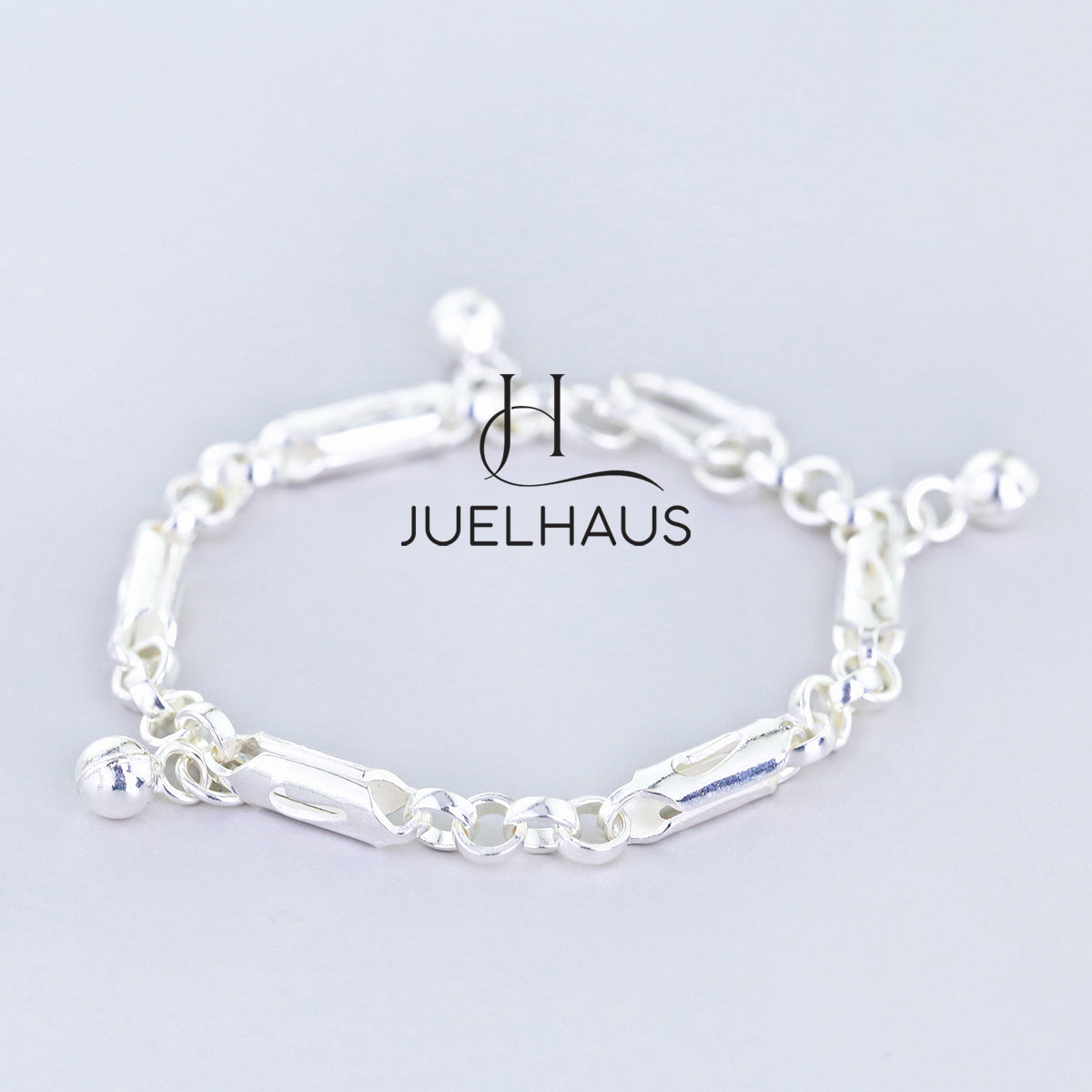 JUELHAUS Silver Bracelets for Children to Wear on Foot and Wrist in All Styles with Funny and Lovely Ringing Bells