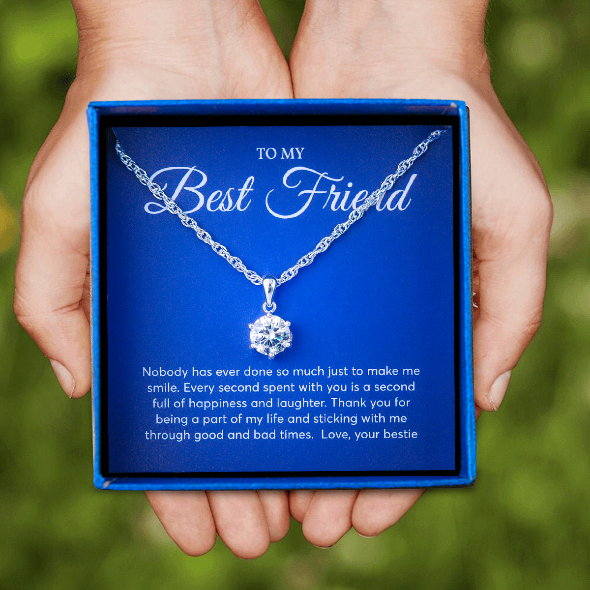 JUELHAUS Silver Pendant Gift for Best friend Pure S990 Single Stone Simple Sparkling