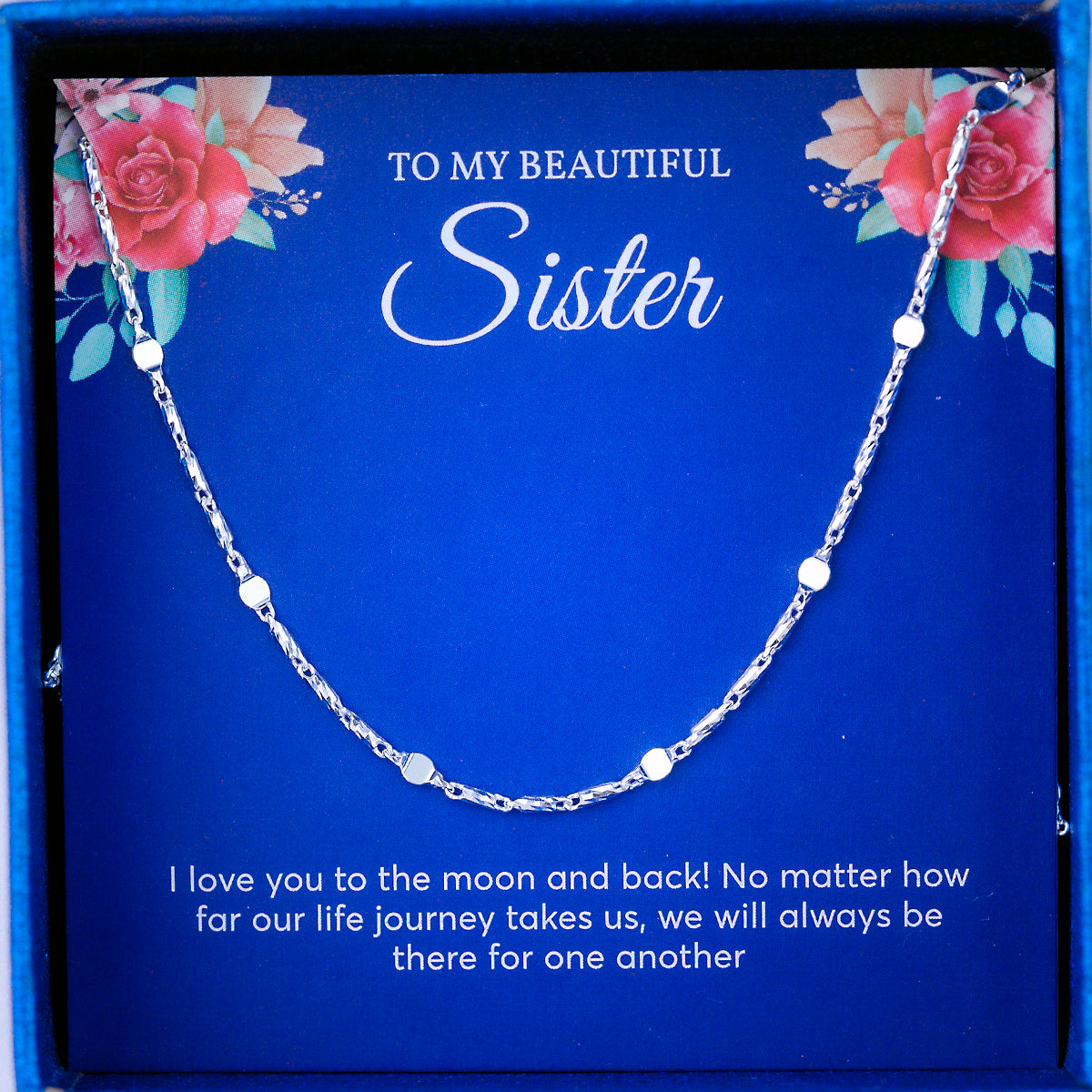 JUELHAUS Silver Necklace Gift for sisters S925 Italian Style Super Bright Stylized Bar Chain