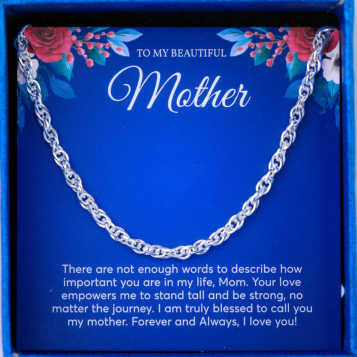 JUELHAUS S990 Fine Silver Chain Necklace for Women Rope Chain Super Shiny & Durable Women's Chain Perfect Jewelry Gift For mother