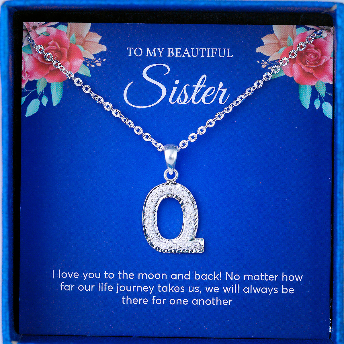 JUELHAUS Silver Pendant Gift for sisters Letter Shaped Hook, Plain, No Stone, Simple and Personalized