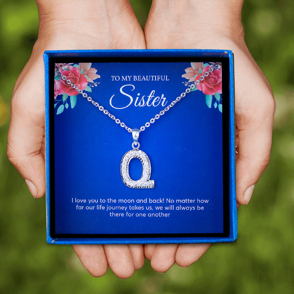 JUELHAUS Silver Pendant Gift for sisters Letter Shaped Hook, Plain, No Stone, Simple and Personalized