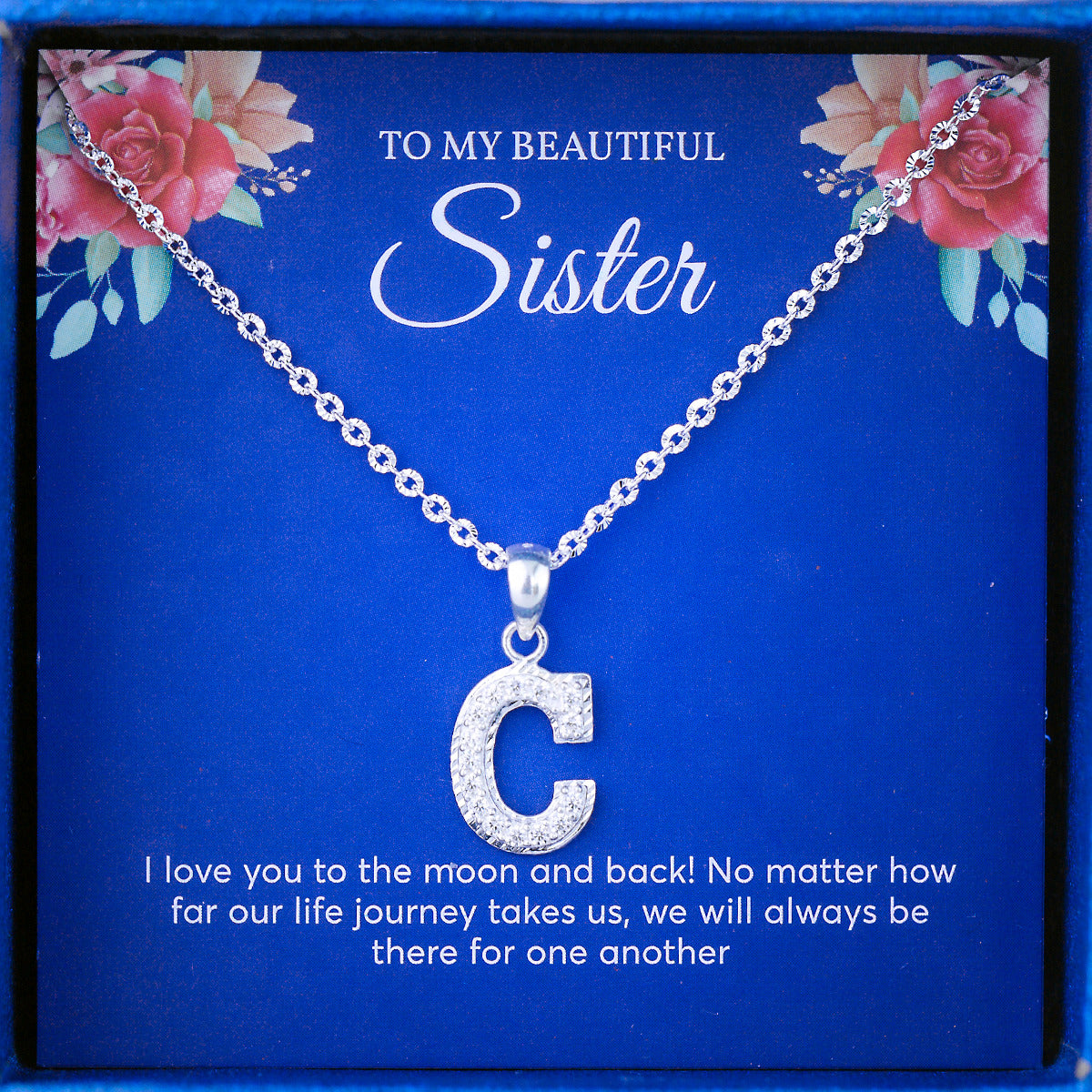 JUELHAUS Silver Pendant Gift for sisters Letter Shaped Hook, Plain, No Stone, Simple and Personalized