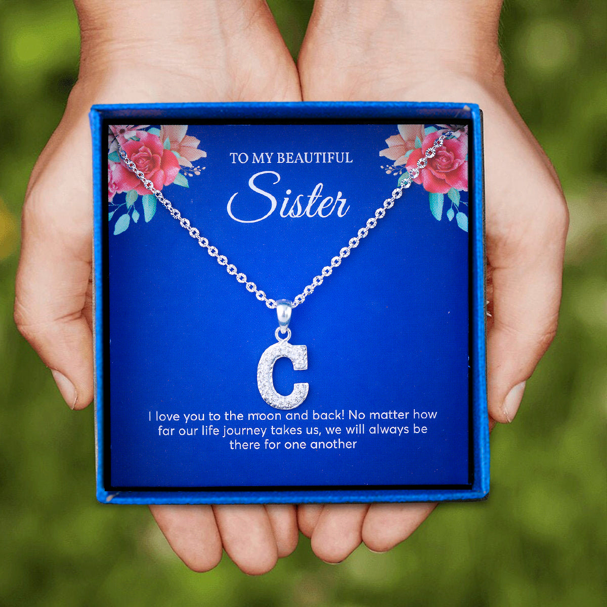 JUELHAUS Silver Pendant Gift for sisters Letter Shaped Hook, Plain, No Stone, Simple and Personalized