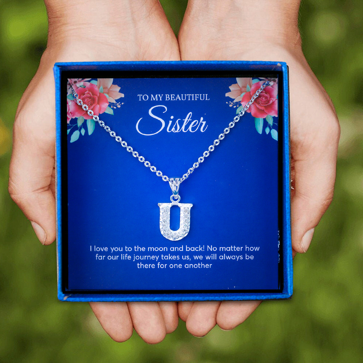 JUELHAUS Silver Pendant Gift for sisters Letter Shaped Hook, Plain, No Stone, Simple and Personalized