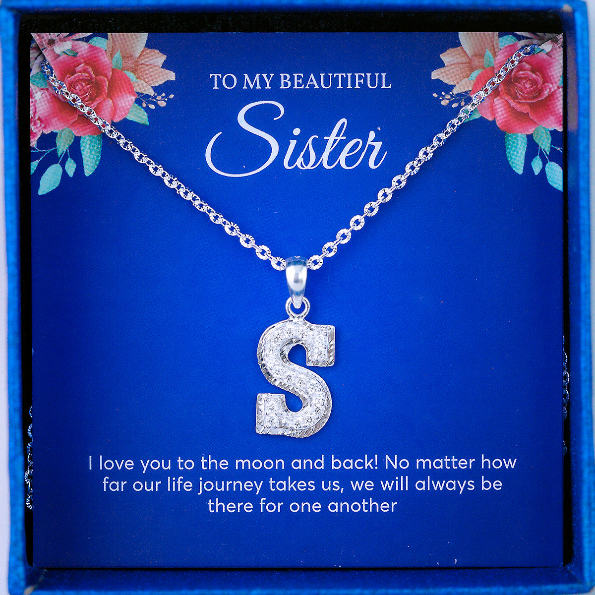 JUELHAUS Silver Pendant Gift for sisters Letter Shaped Hook, Plain, No Stone, Simple and Personalized