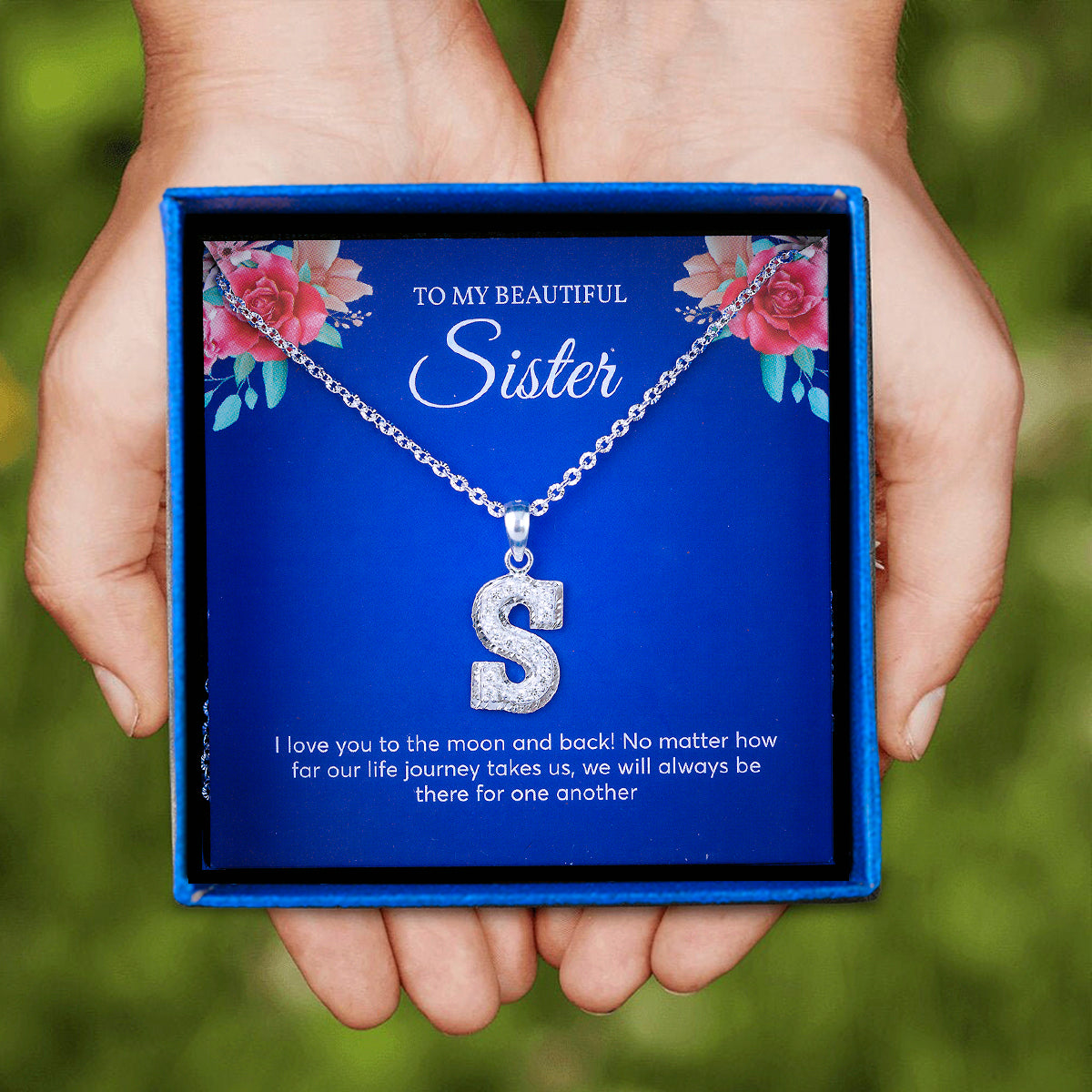 JUELHAUS Silver Pendant Gift for sisters Letter Shaped Hook, Plain, No Stone, Simple and Personalized