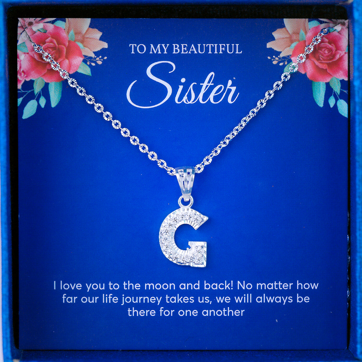 JUELHAUS Silver Pendant Gift for sisters Letter Shaped Hook, Plain, No Stone, Simple and Personalized