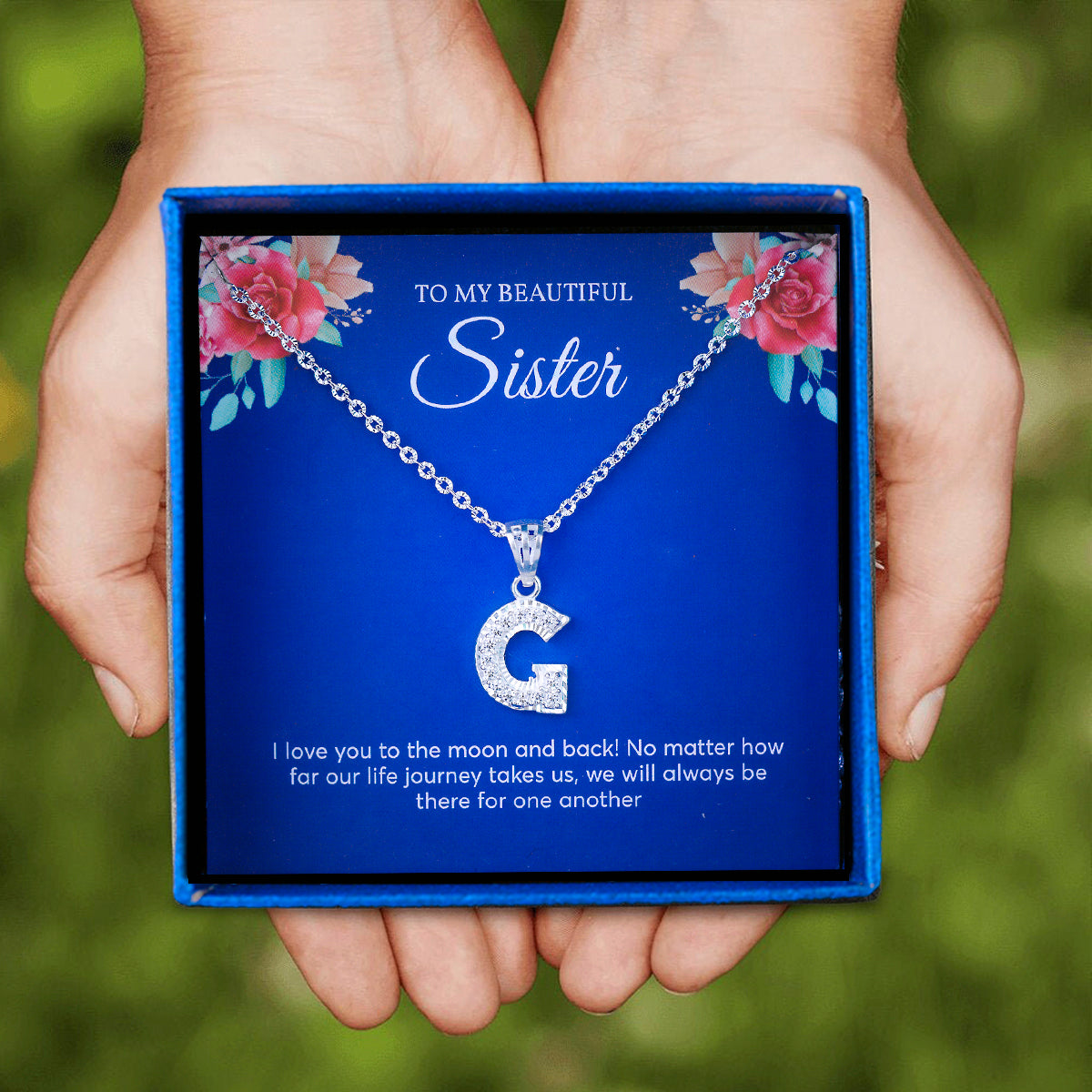 JUELHAUS Silver Pendant Gift for sisters Letter Shaped Hook, Plain, No Stone, Simple and Personalized