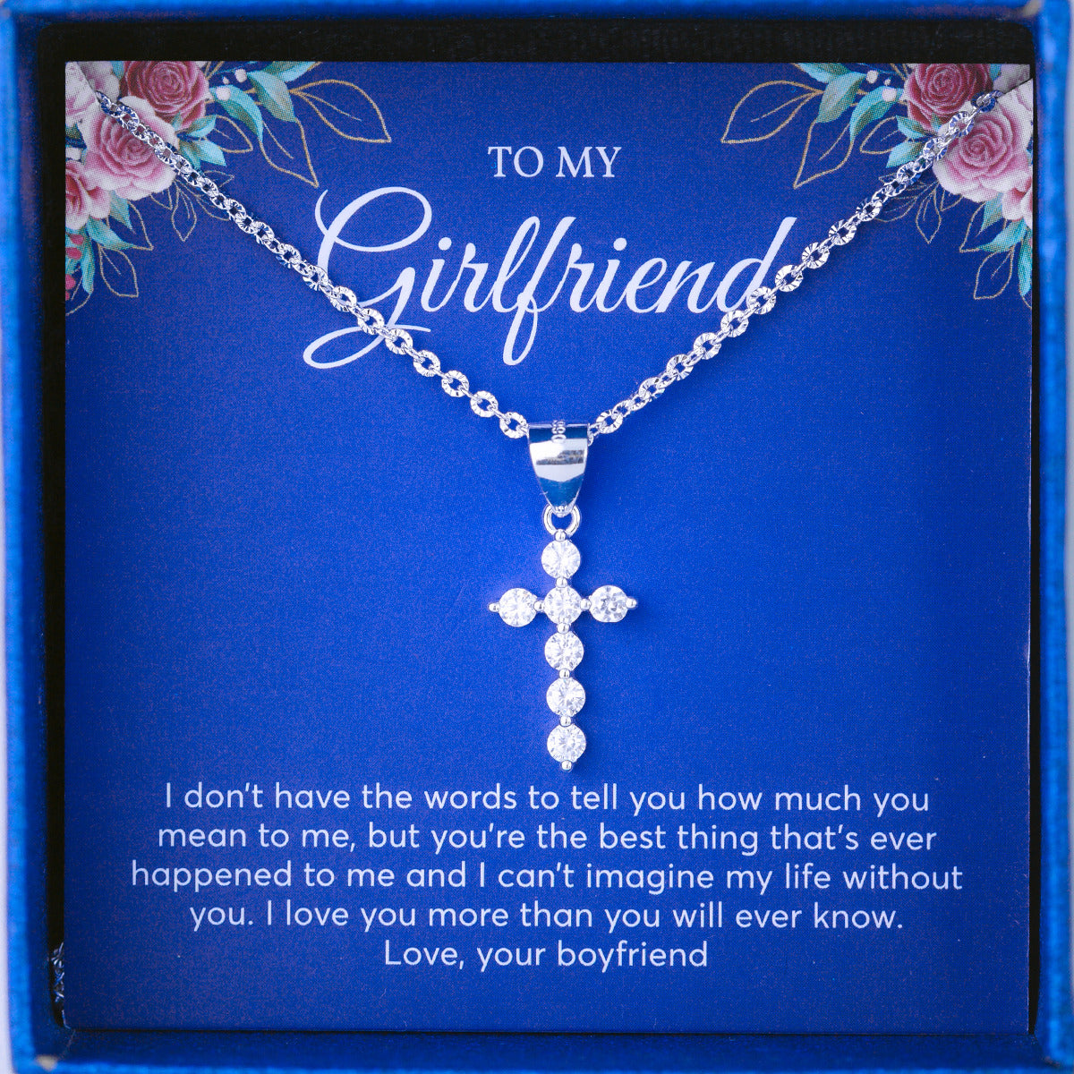 JUELHAUS Silver Pendant Gift for girlfriend Pure S990 Simple Cross Shape Consisting of 7 Stones 2.5 Cups Tied Together Delicately