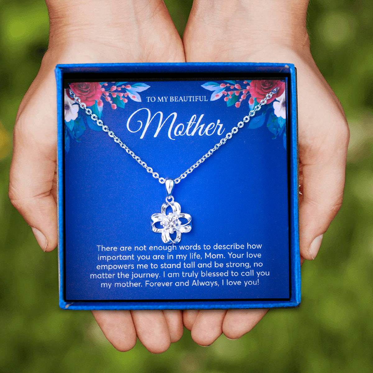 JUELHAUS Silver Necklace Gift for mother S990 in the shape of a 4-petal flower, smooth, beautiful, and naturally sparkling