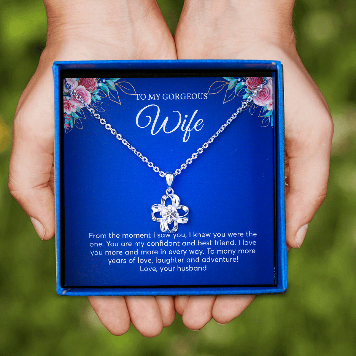 JUELHAUS Silver Necklace Gift for Wife S990 in the shape of a 4-petal flower, smooth, beautiful, and naturally sparkling