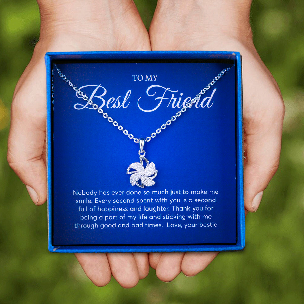 JUELHAUS Silver Pendant Gift for Best friend Pure S990 Pinwheel Shape 3D Fixed Wing Non-rotating