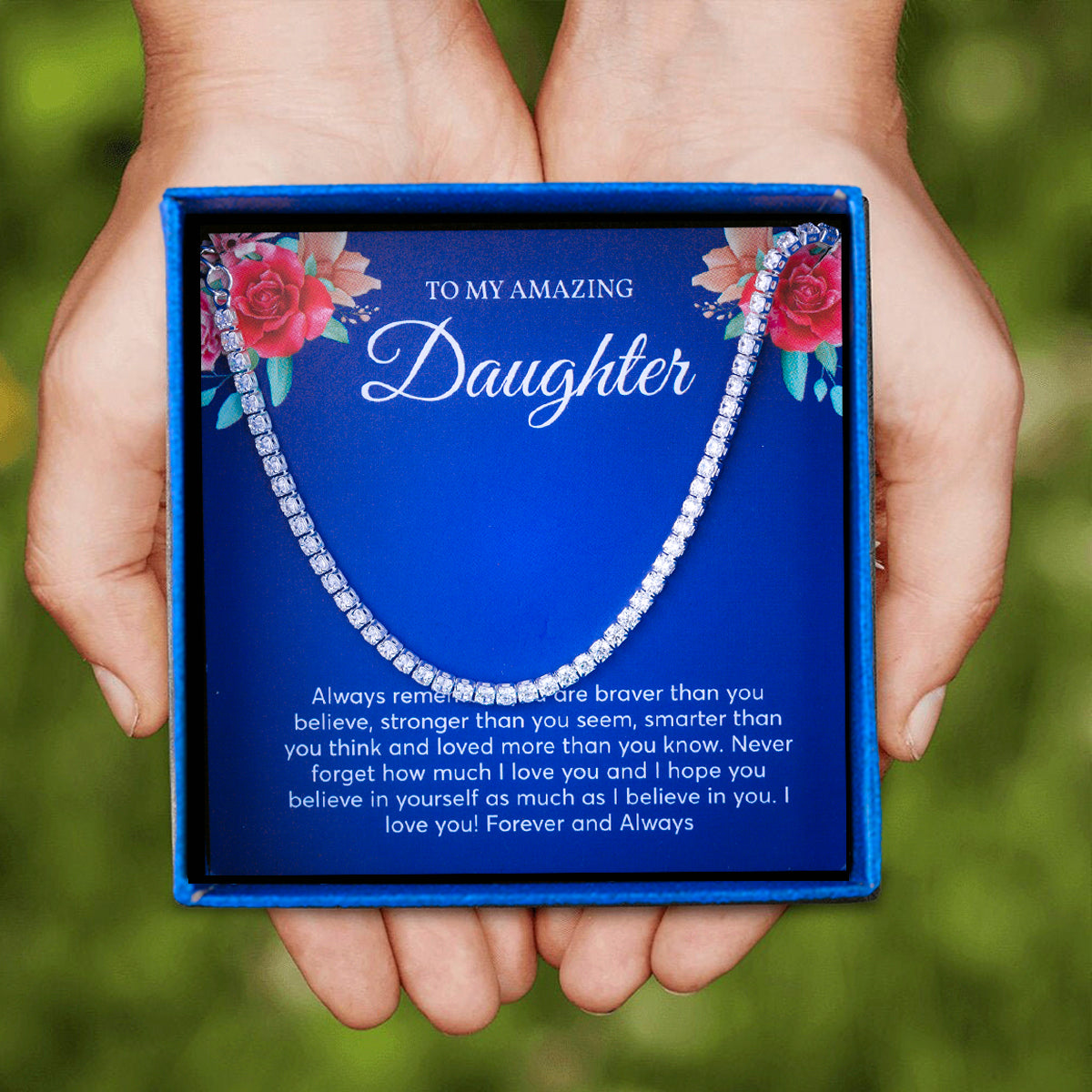 JUELHAUS Silver Bracelet Gift for Girls Pure S990 Luxurious Slender 2 Cup Rhinestone Chain