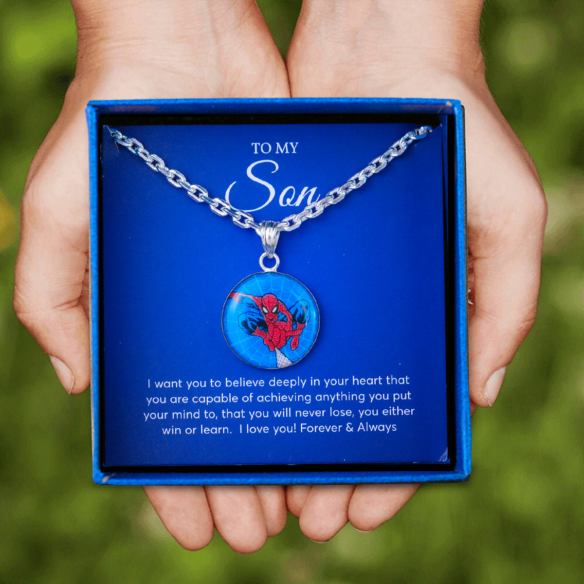 JUELHAUS Silver Necklace Gift for Son S990 Pure Spider-Man Spiderman Movie Version Healthy and Playful