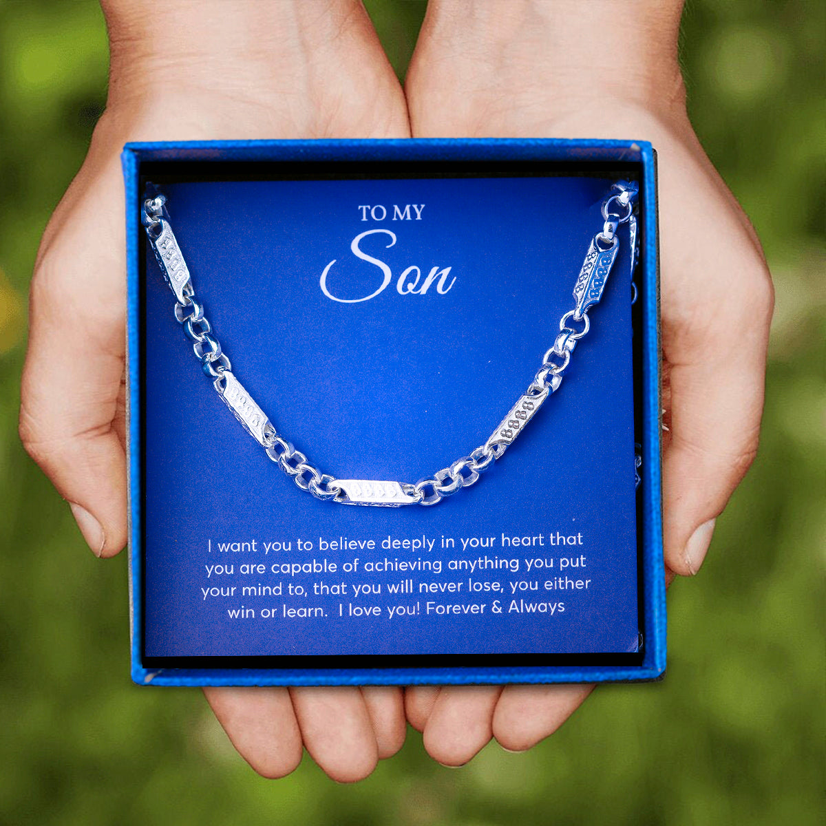 JUELHAUS The silver necklace given to my son is strong and sturdy, with many sturdy designs