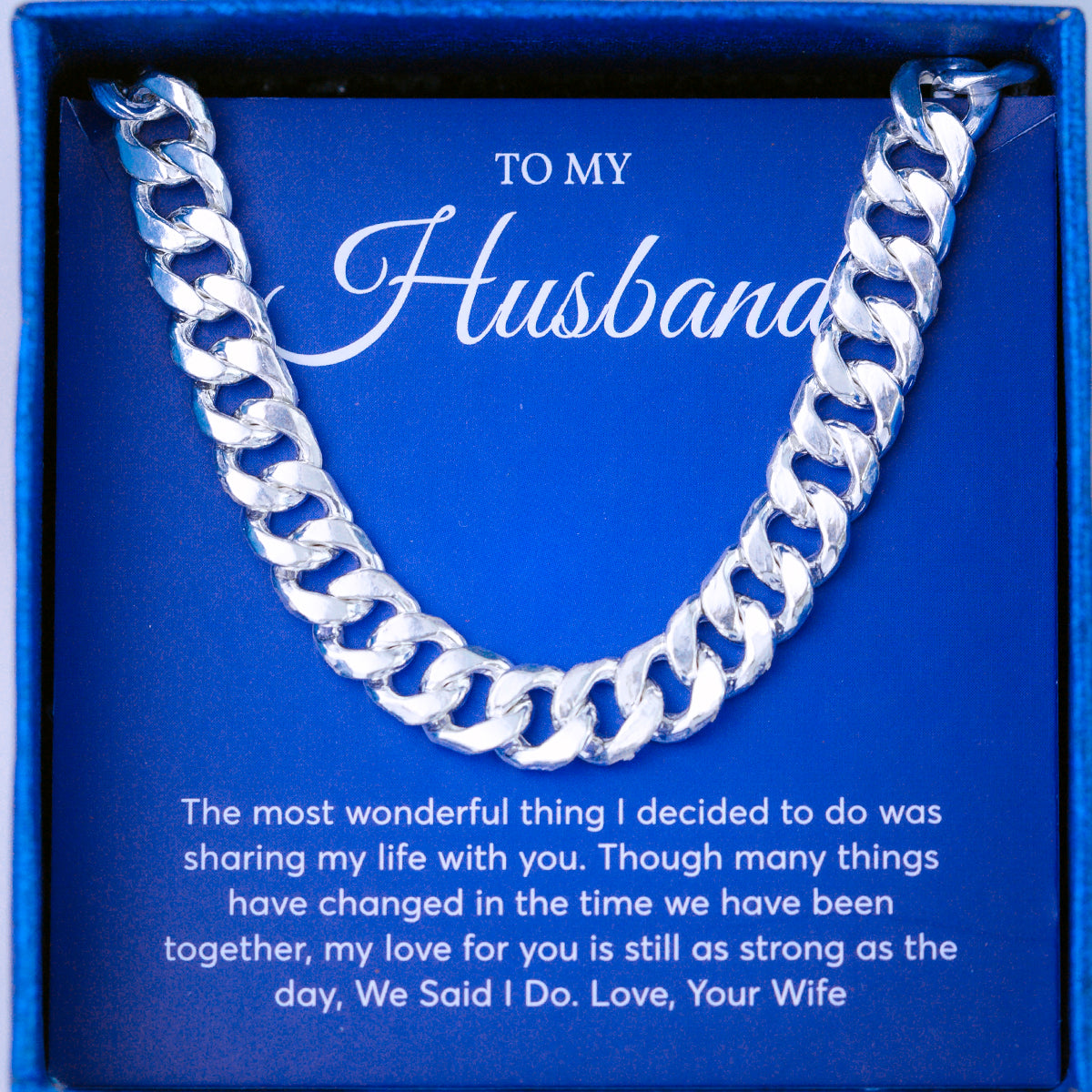 JUELHAUS Silver Necklace Gift for husband, Single Chain Style, All Sizes, Simple, Outstanding, Durable and Bright Over Time