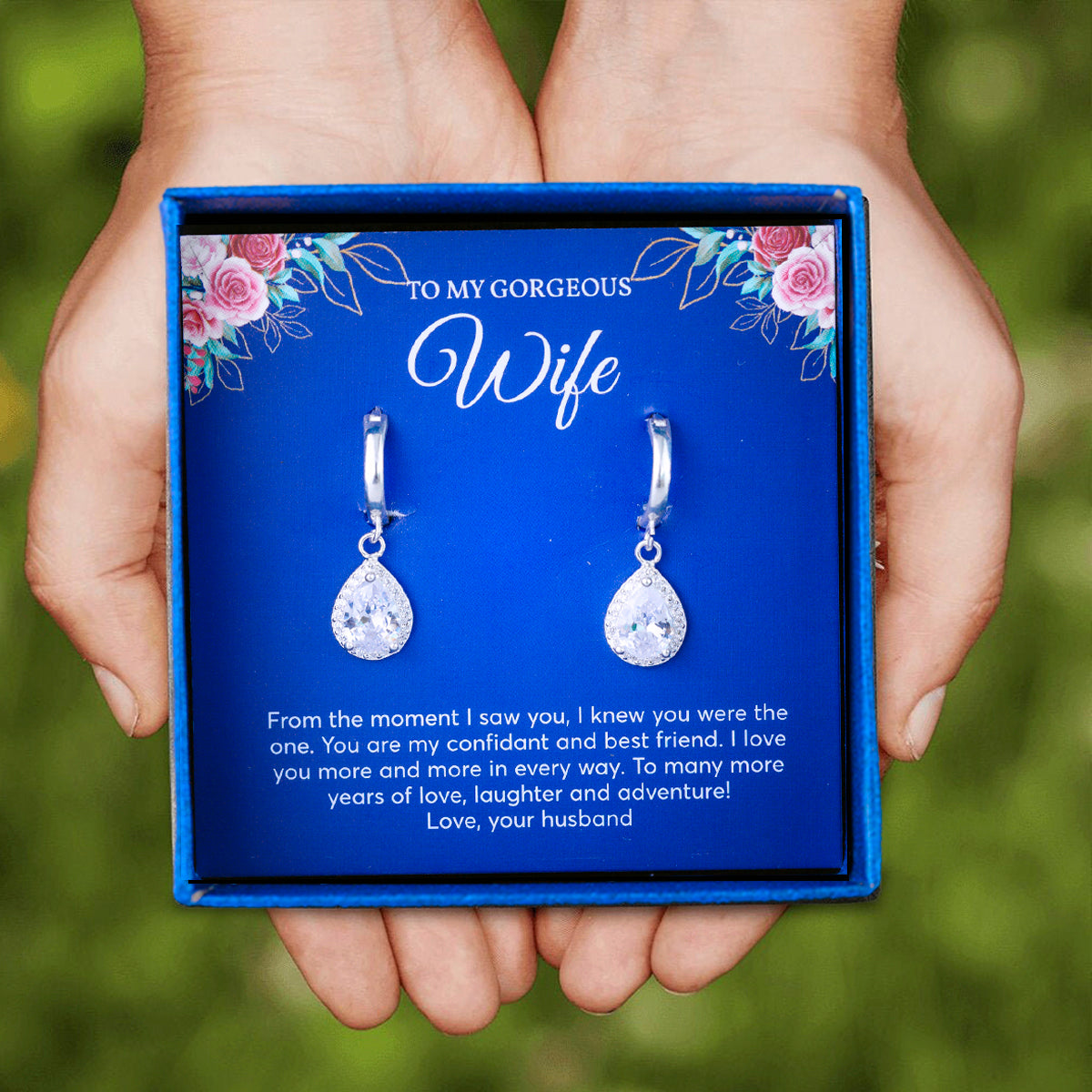 JUELHAUS S925 sterling silver earrings with elegant and luxurious teardrop shape wife gift