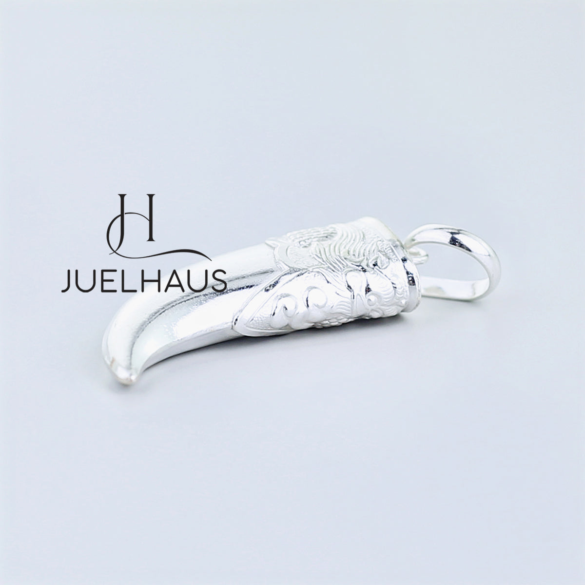 JUELHAUS Dragon-Engraved Nail-Shaped Silver Pendant in 4 Sizes, Strong and Brave
