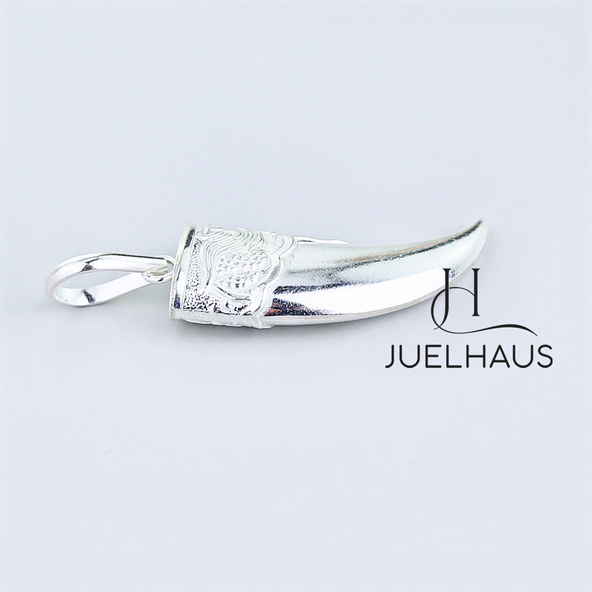 JUELHAUS Dragon-Engraved Nail-Shaped Silver Pendant in 4 Sizes, Strong and Brave
